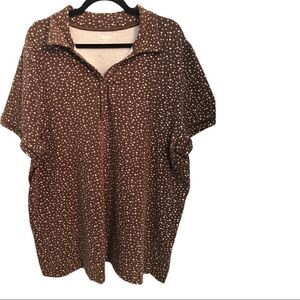 Women’s Liz & Me brown and white shirt